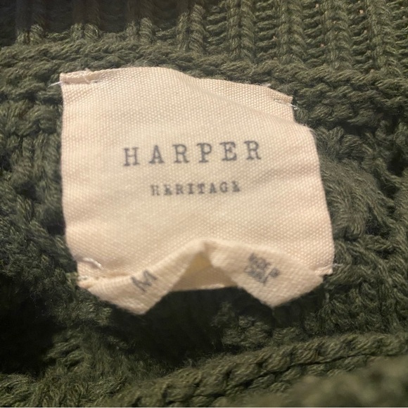 HARPER Francesca’s Women Sage Green Knit Balloon Sleeve Sweater Size Medium - Picture 5 of 7